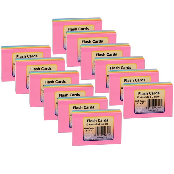 Hygloss Products Bright Flash Cards, 2in x 3in, 100 Per Pack, PK12 42317